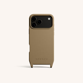 Phone Case with Eyelets in Taupe