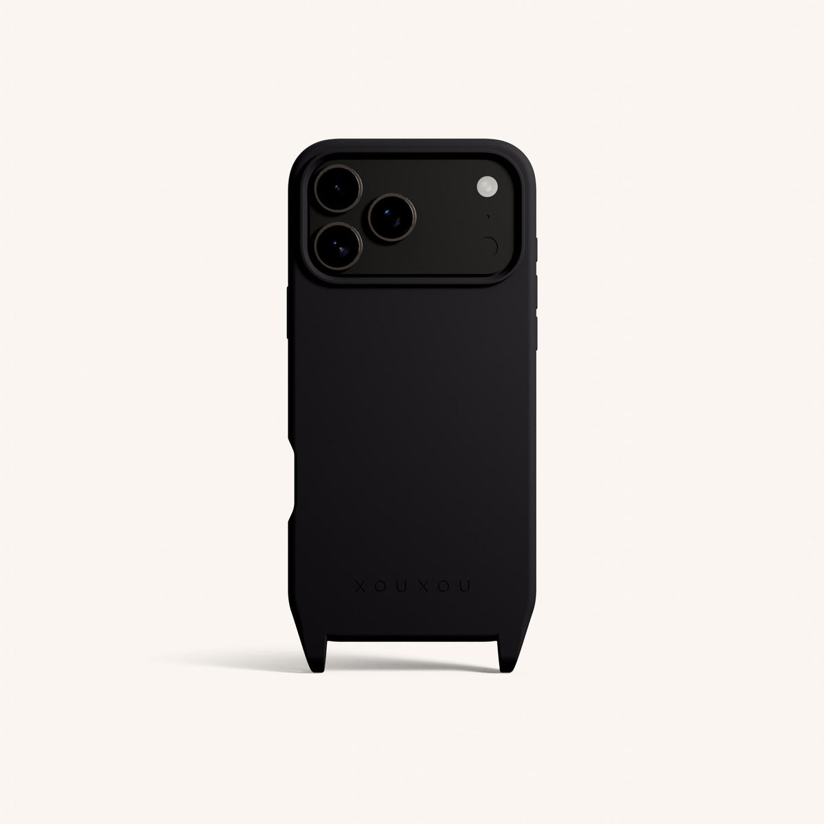 Phone Case with Eyelets for iPhone 17 Pro with MagSafe in Black Total View | XOUXOU #phone model_iphone 17 pro