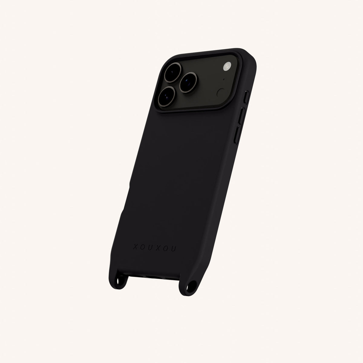 Phone Case with Eyelets for iPhone 17 Pro with MagSafe in Black Total View | XOUXOU #phone model_iphone 17 pro