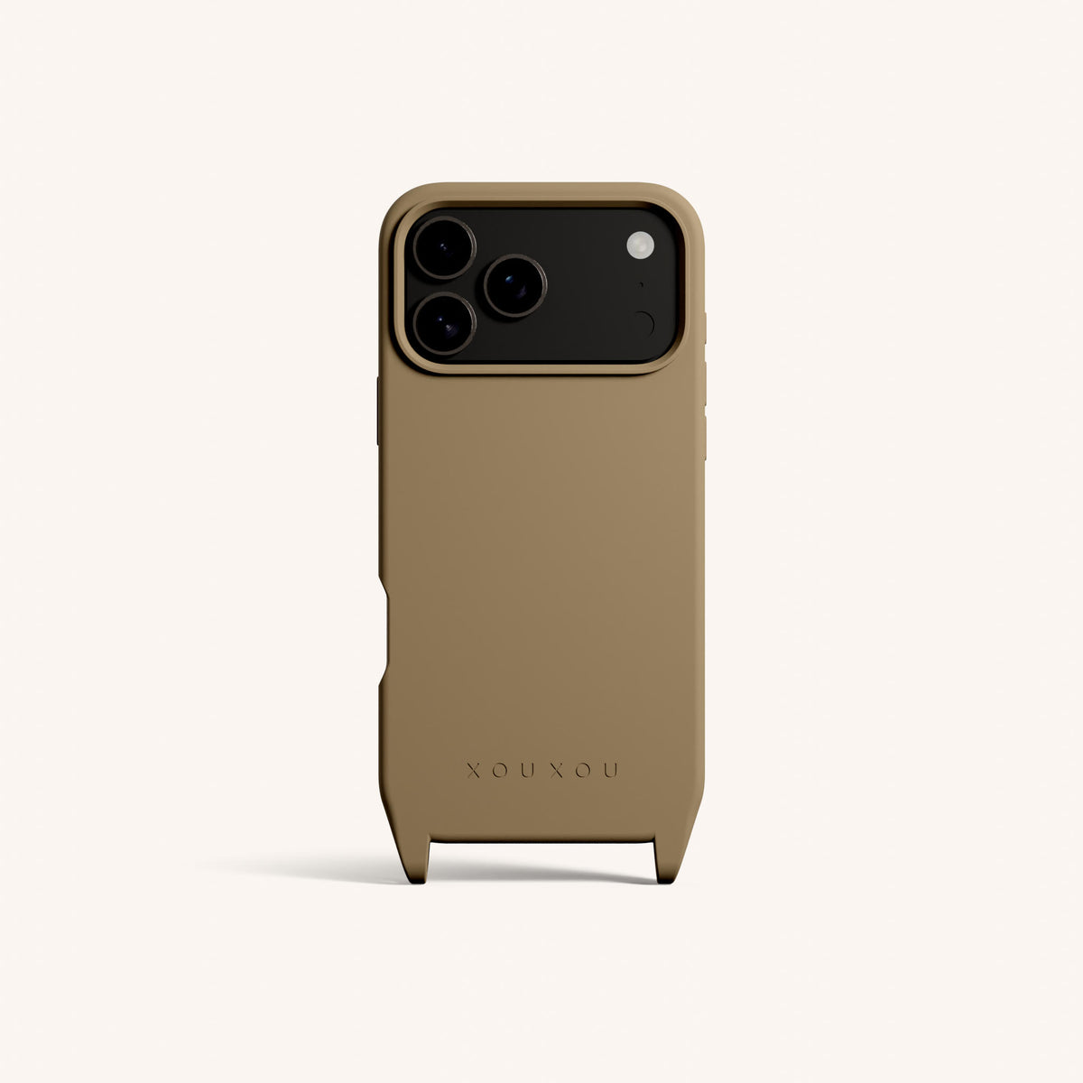 Phone Case with Eyelets for iPhone 17 Pro with MagSafe in Taupe Total View | XOUXOU #phone model_iphone 17 pro