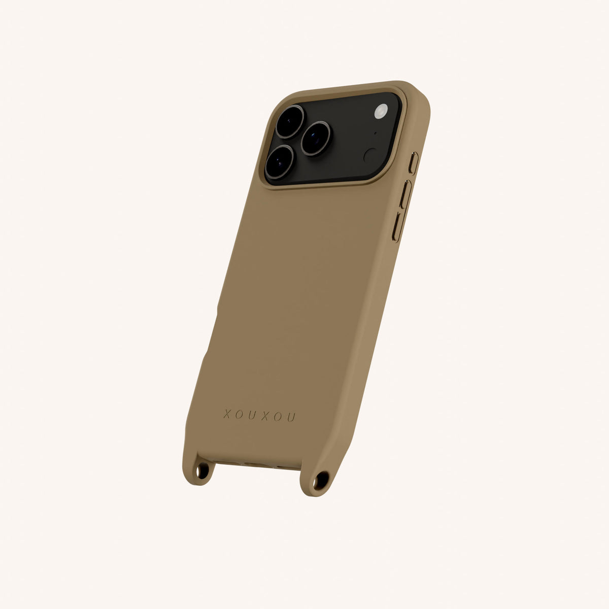 Phone Case with Eyelets for iPhone 17 Pro with MagSafe in Taupe Total View | XOUXOU #phone model_iphone 17 pro
