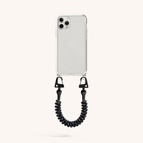 Phone Case with Spiral Rope in Clear + Black