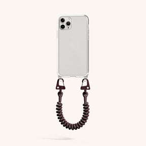 Phone Case with Spiral Rope in Clear + Burgundy