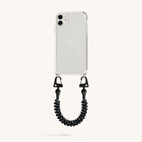 Phone Case with Spiral Rope in Clear + Black