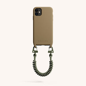 Phone Case with Spiral Rope in Taupe + Moss