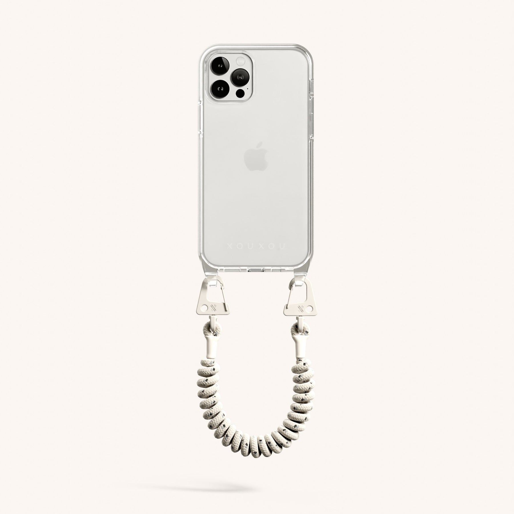 Phone Case with Spiral Rope in Clear + Chalk