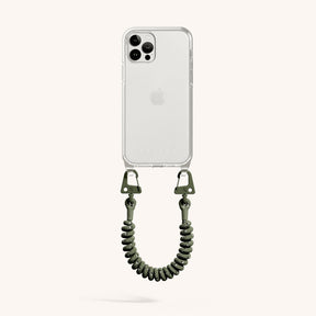 Phone Case with Spiral Rope in Clear + Moss