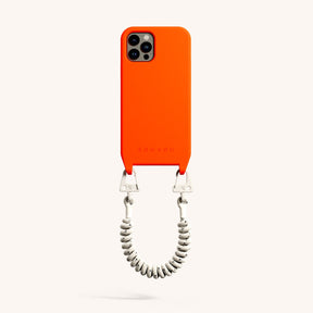 Phone Case with Spiral Rope in Neon Orange + Chalk