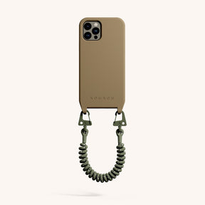 Phone Case with Spiral Rope in Taupe + Moss