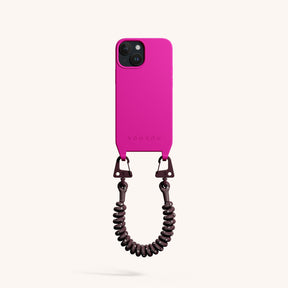 Phone Case with Spiral Rope in Power Pink + Burgundy