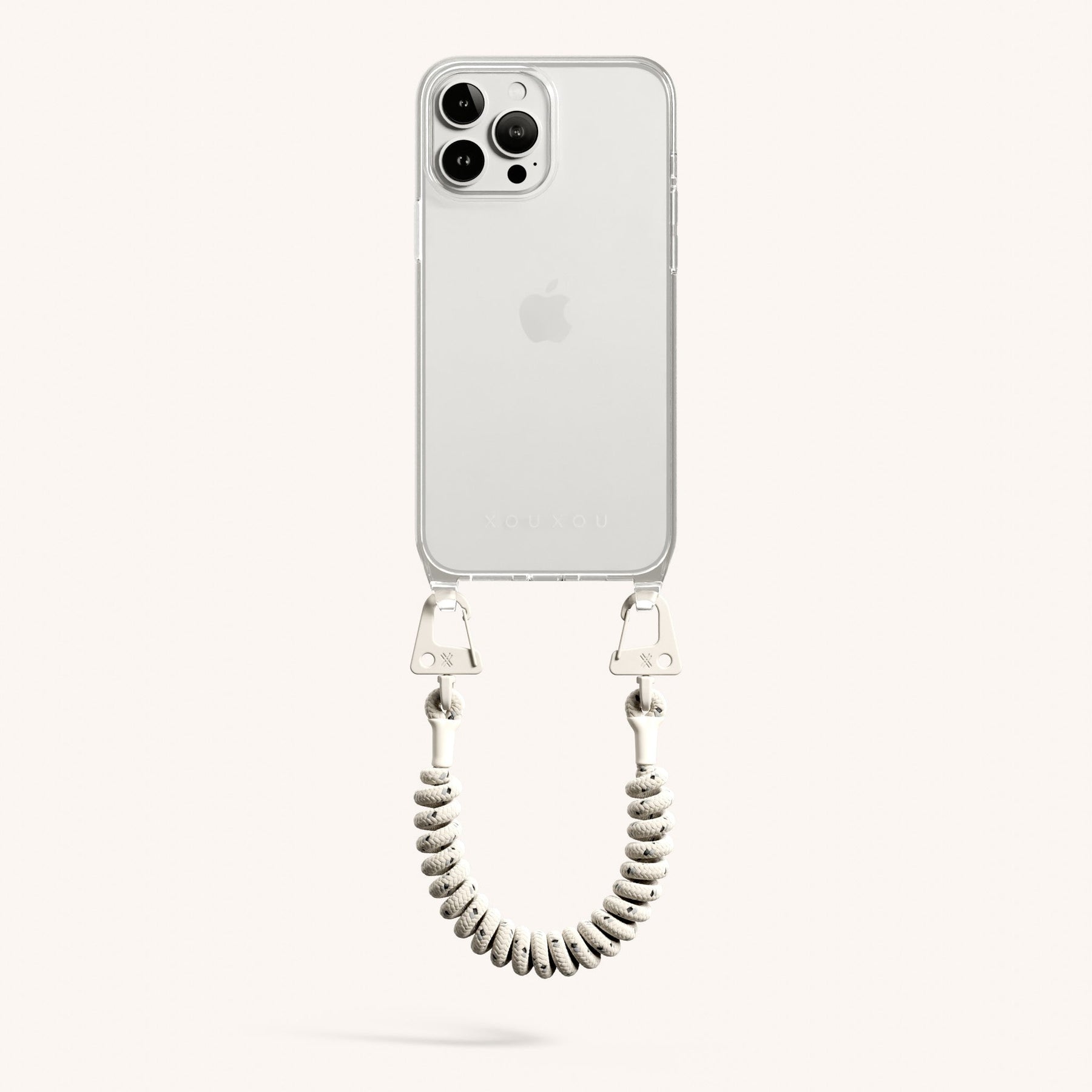 Phone Case with Spiral Rope in Clear + Chalk