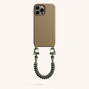 Phone Case with Spiral Rope in Taupe + Moss