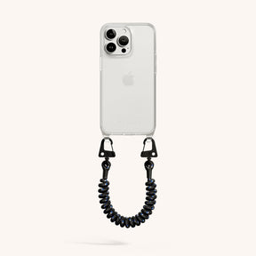 Phone Case with Spiral Rope in Clear + Black