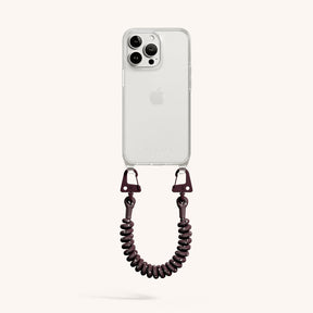 Phone Case with Spiral Rope in Clear + Burgundy