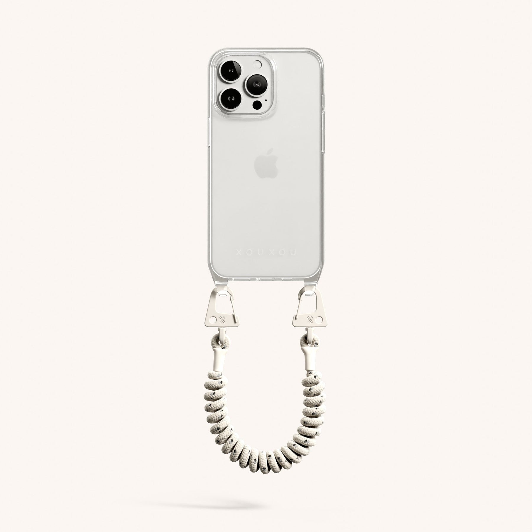 Phone Case with Spiral Rope in Clear + Chalk