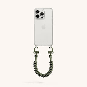 Phone Case with Spiral Rope in Clear + Moss