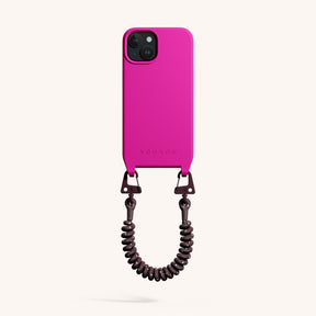 Phone Case with Spiral Rope in Power Pink + Burgundy