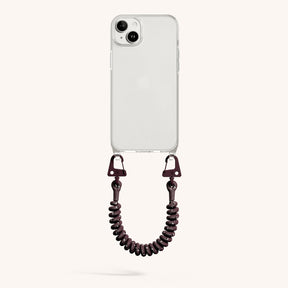 Phone Case with Spiral Rope in Clear + Burgundy