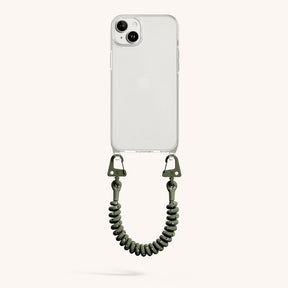 Phone Case with Spiral Rope in Clear + Moss