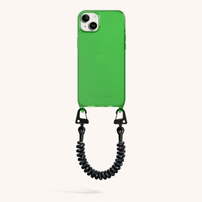 Phone Case with Spiral Rope in Acid Clear + Black