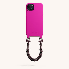 Phone Case with Spiral Rope in Power Pink + Burgundy