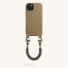 Phone Case with Spiral Rope in Taupe + Moss