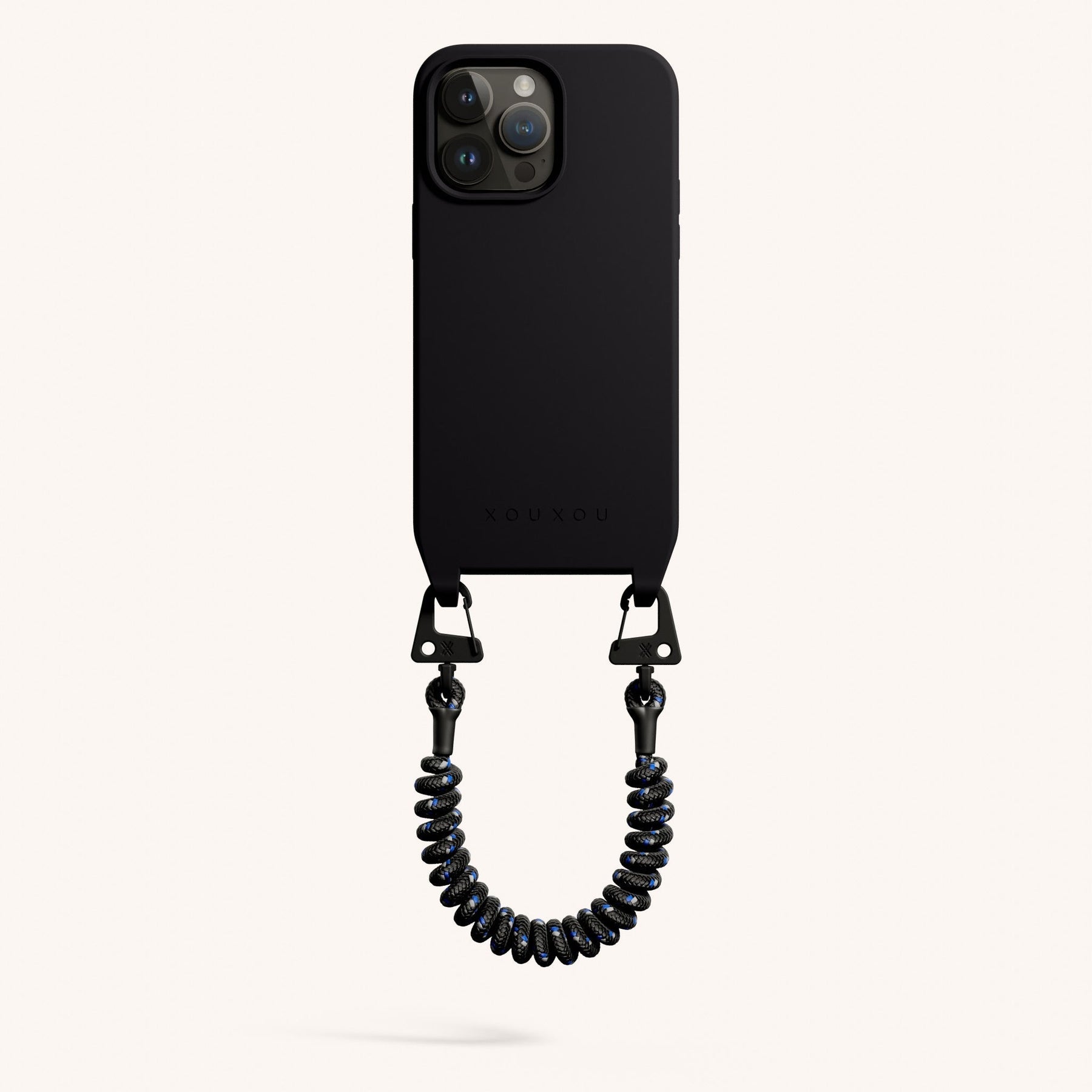 Phone Case with Spiral Rope in Black