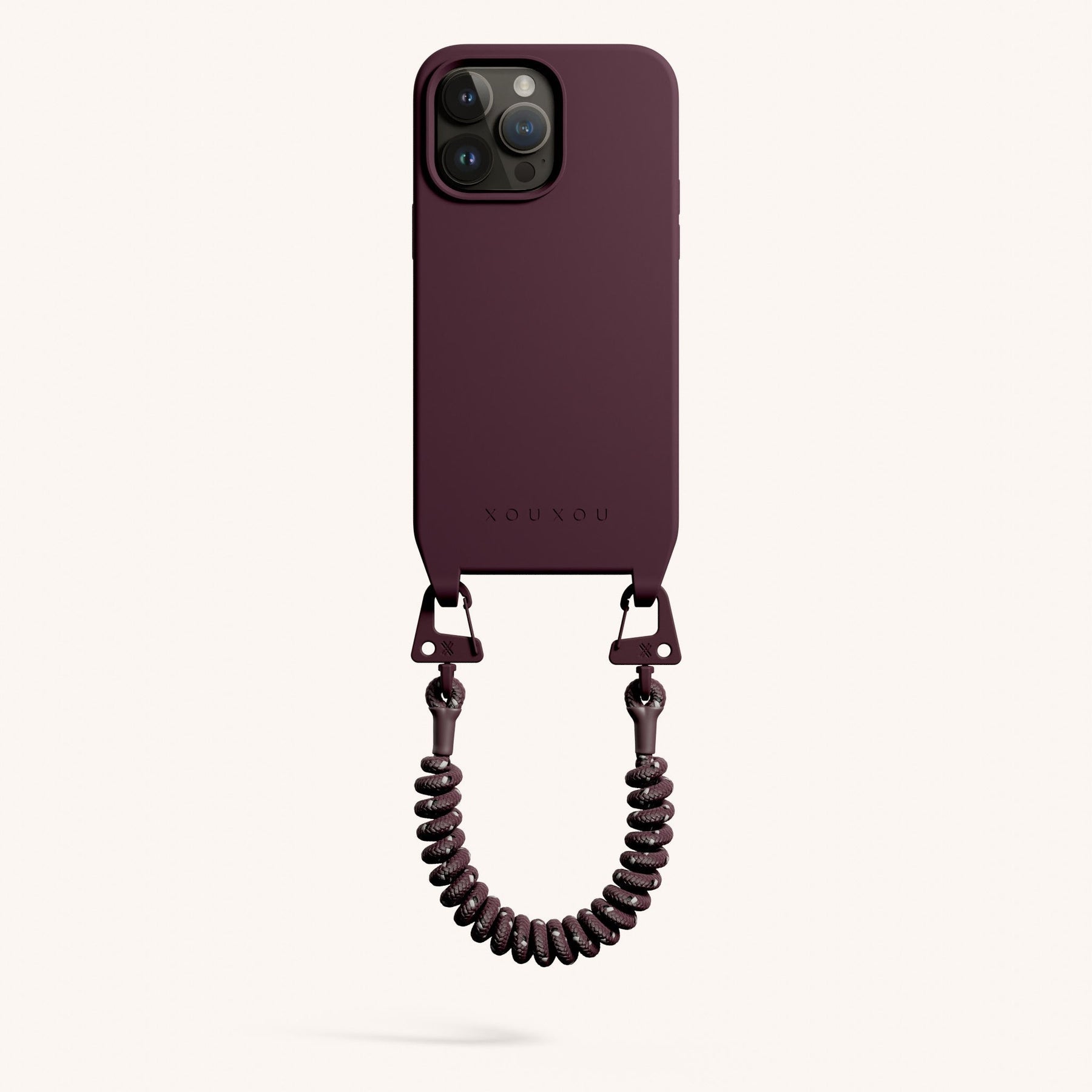 Phone Case with Spiral Rope in Burgundy