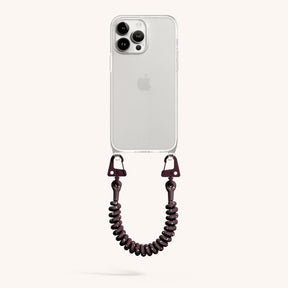 Phone Case with Spiral Rope in Clear + Burgundy