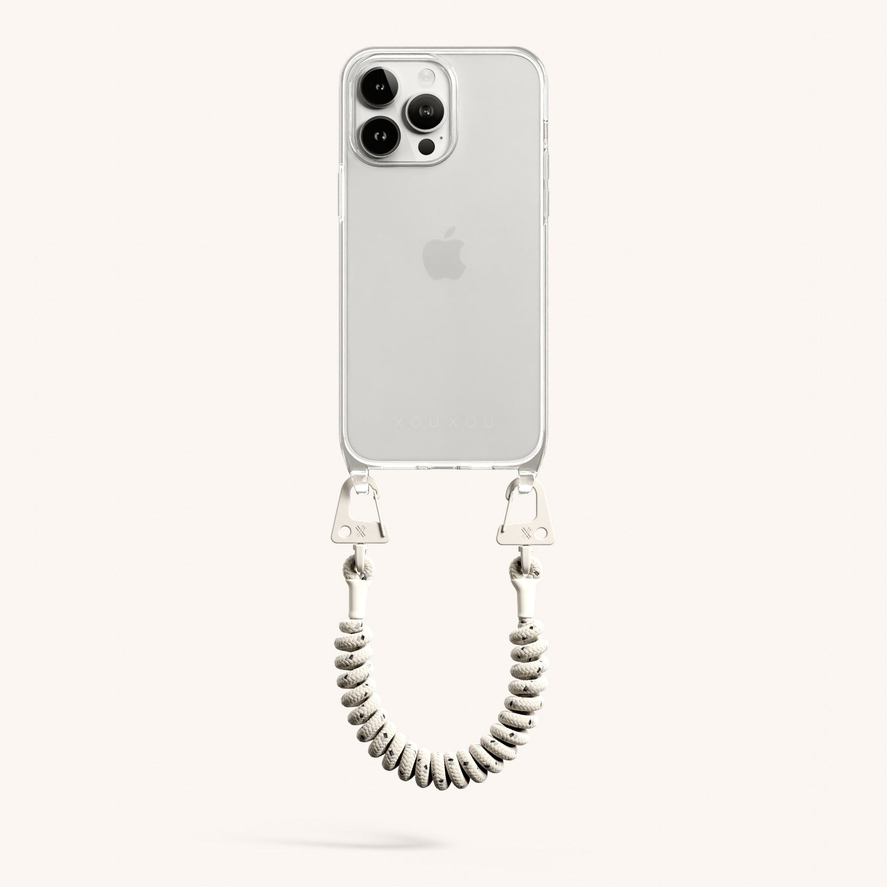 Phone Case with Spiral Rope in Clear + Chalk