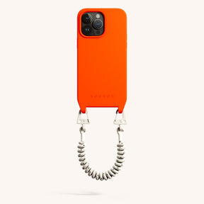 Phone Case with Spiral Rope in Neon Orange + Chalk