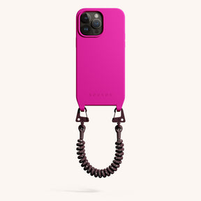 Phone Case with Spiral Rope in Power Pink + Burgundy