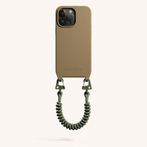 Phone Case with Spiral Rope in Taupe + Moss