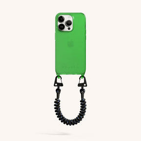 Phone Case with Spiral Rope in Acid Clear + Black