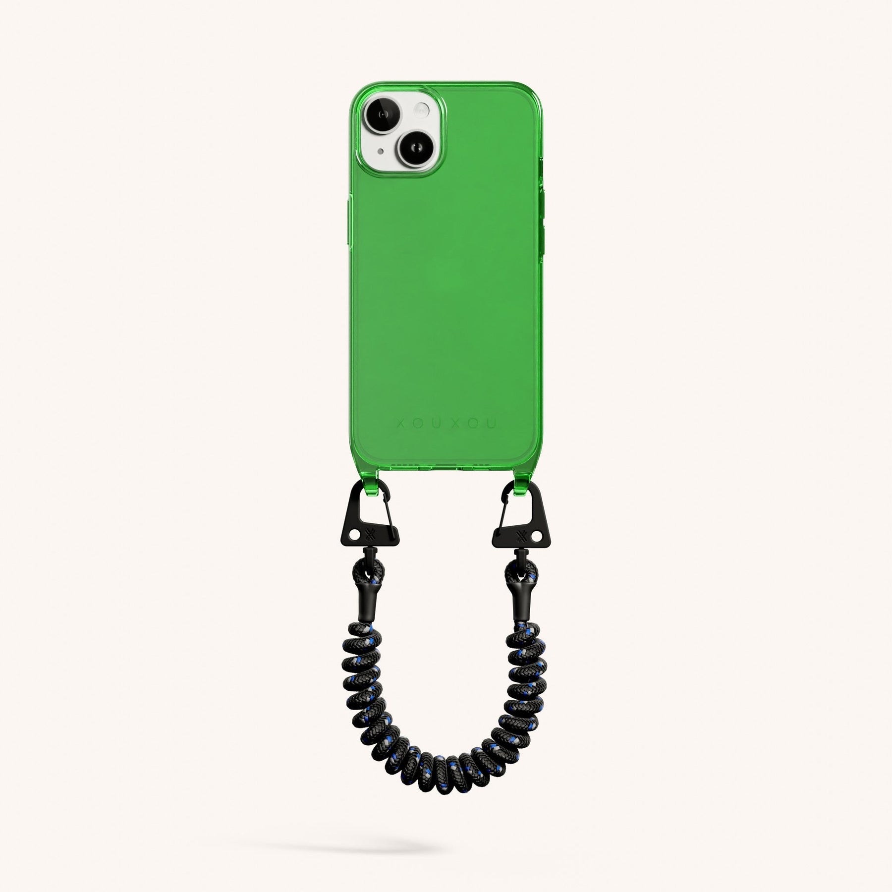 Phone Case with Spiral Rope in Acid Clear + Black