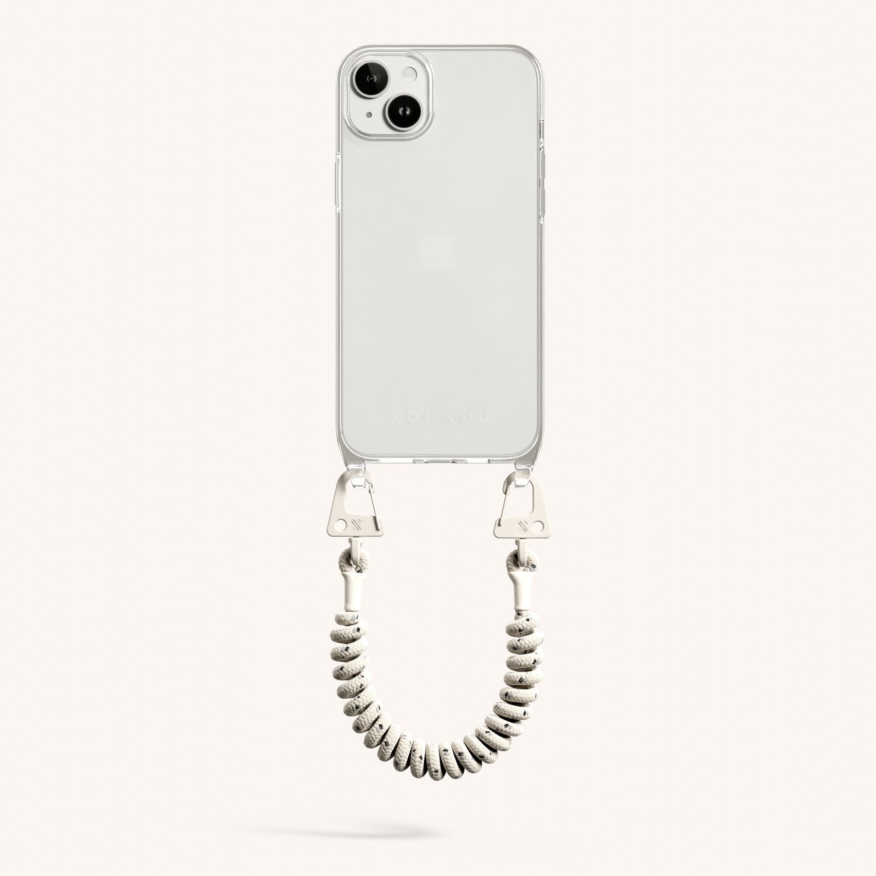 Phone Case with Spiral Rope in Clear + Chalk