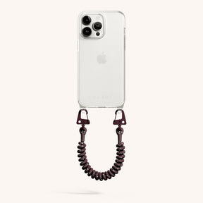 Phone Case with Spiral Rope in Clear + Burgundy