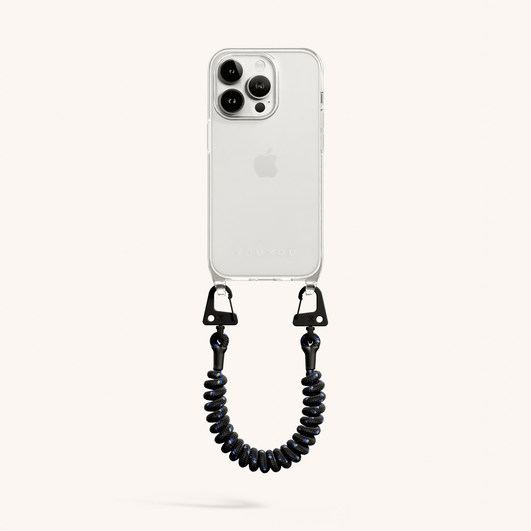 Phone Case with Spiral Rope in Clear + Black - XOUXOU®