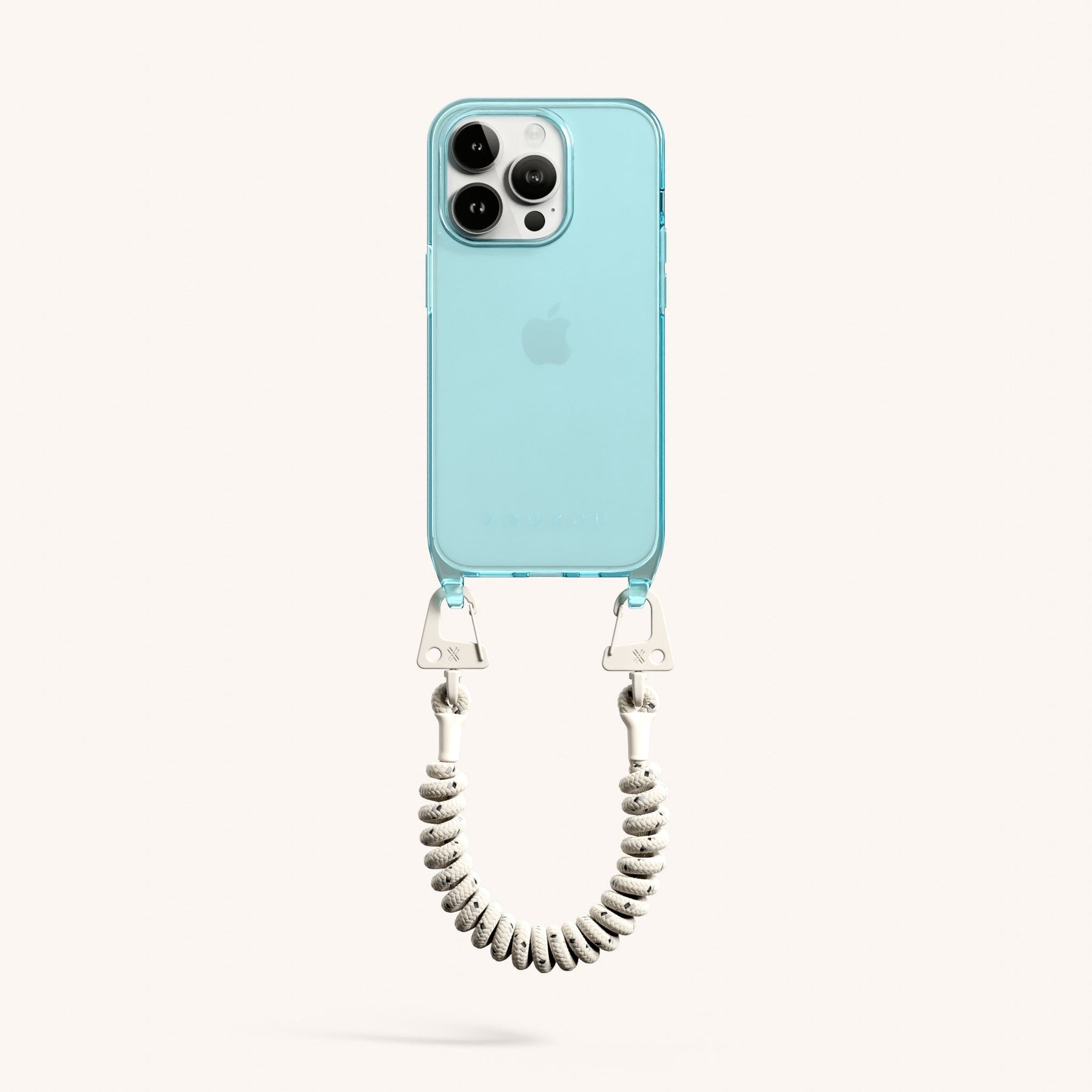 Phone Case with Spiral Rope in Pool Clear + Chalk