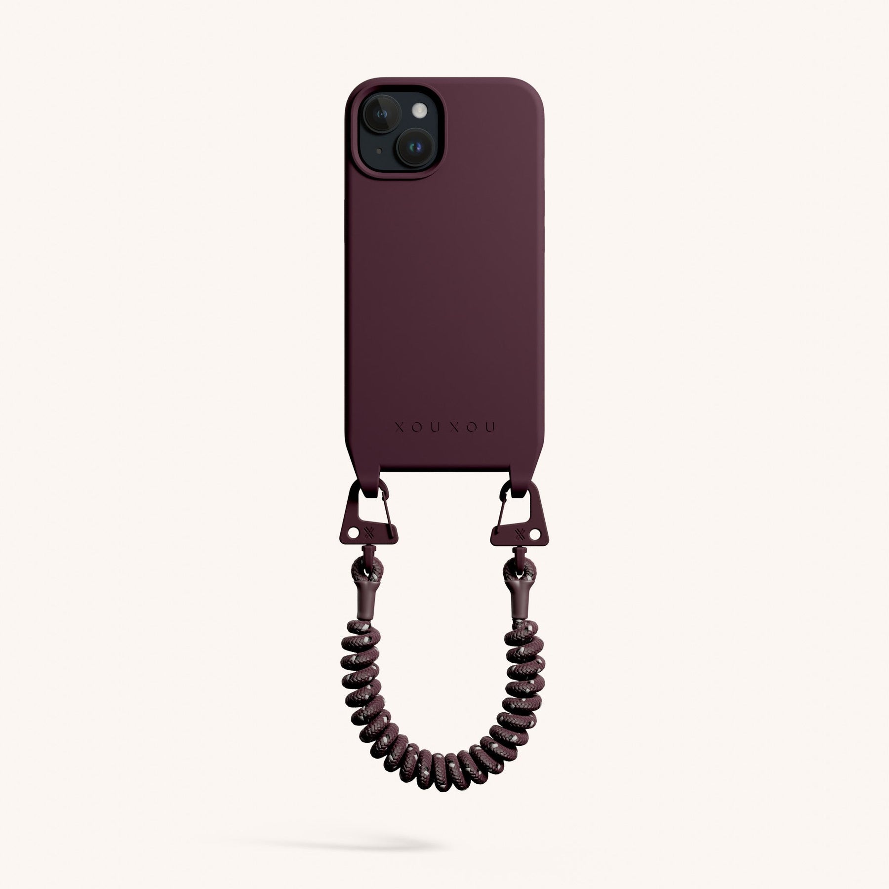 Phone Case with Spiral Rope in Burgundy