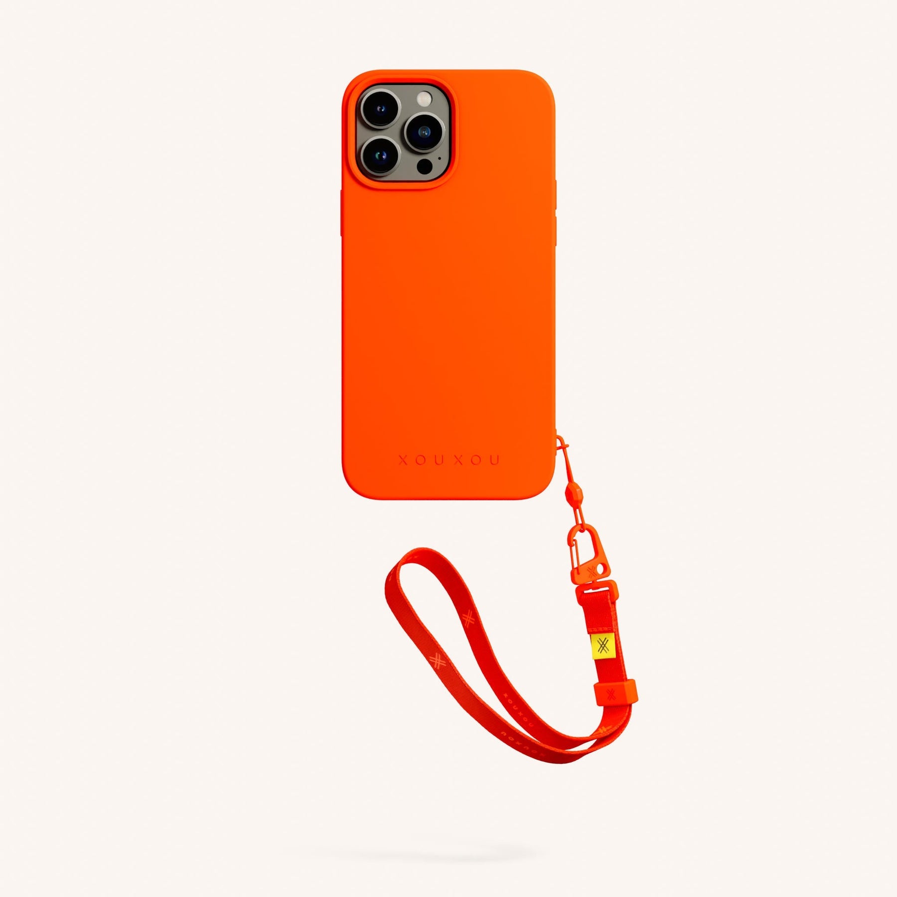 Phone Case with Wrist Strap in Neon Orange