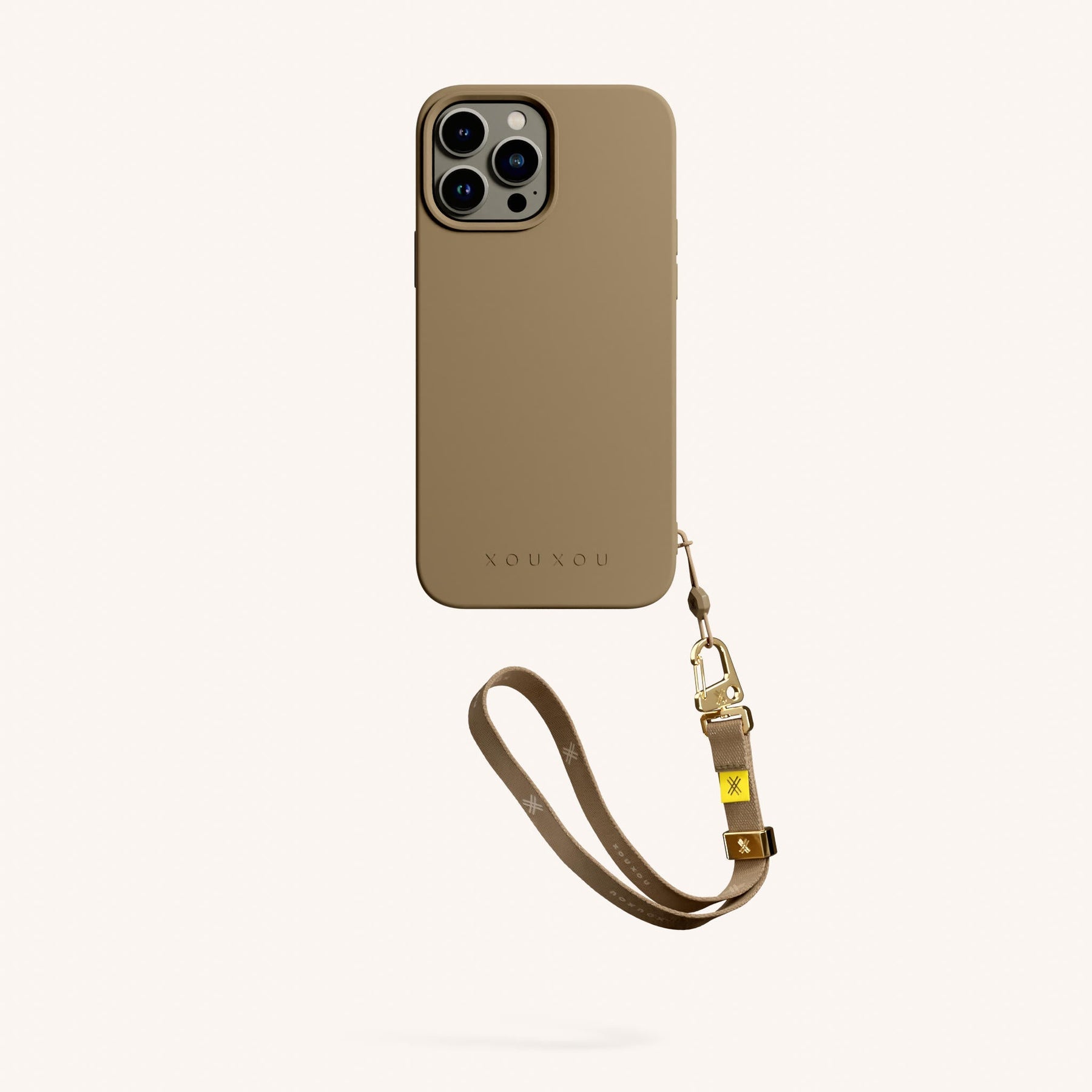 Phone Case with Wrist Strap in Taupe