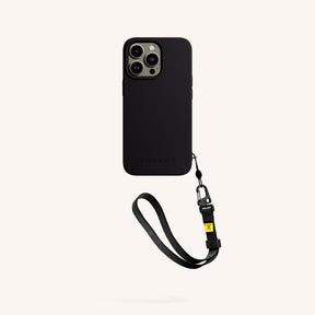 Phone Case with Wrist Strap in Black