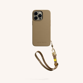 Phone Case with Wrist Strap in Taupe