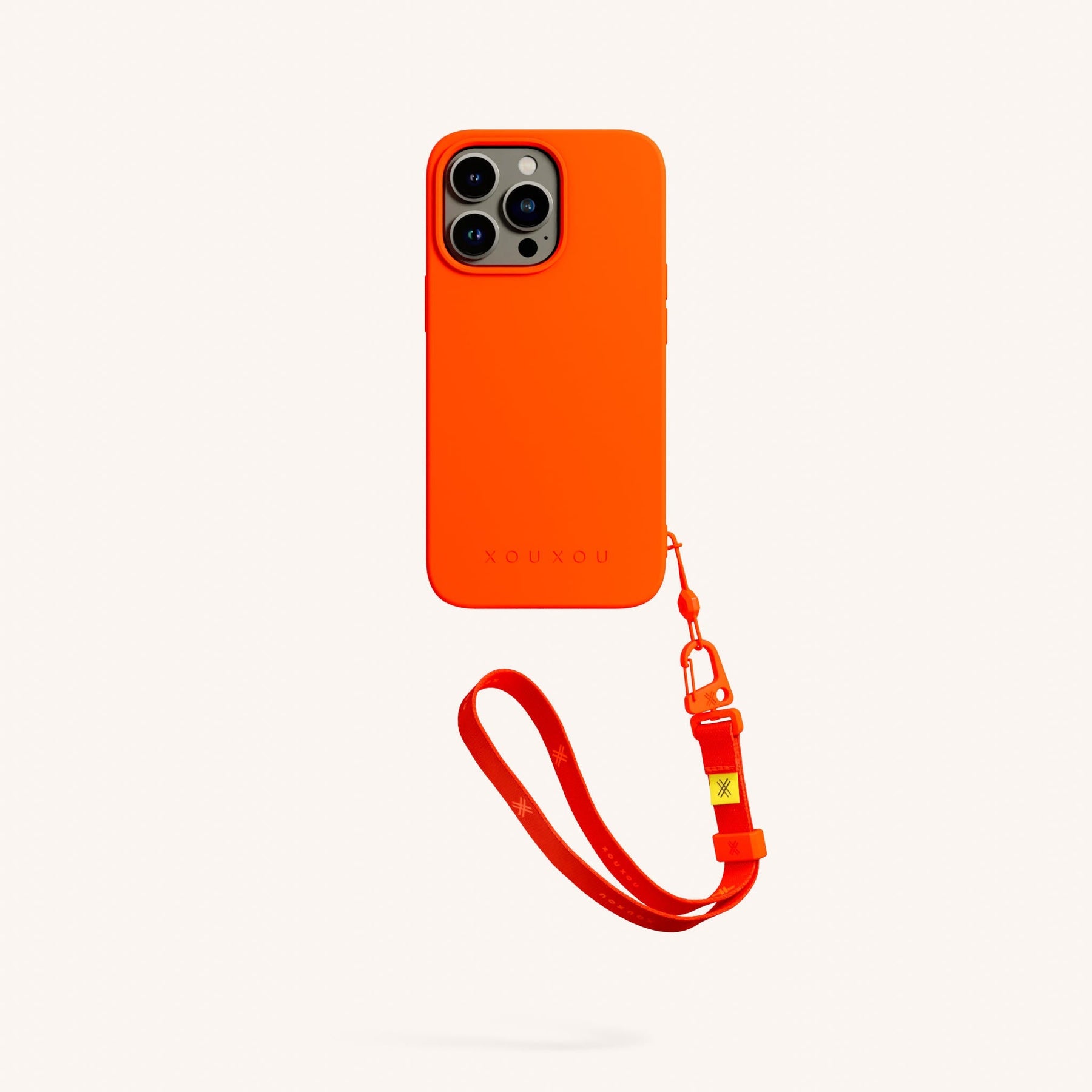 Phone Case with Wrist Strap in Neon Orange