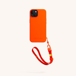 Phone Case with Wrist Strap in Neon Orange