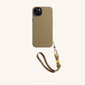 Phone Case with Wrist Strap in Taupe