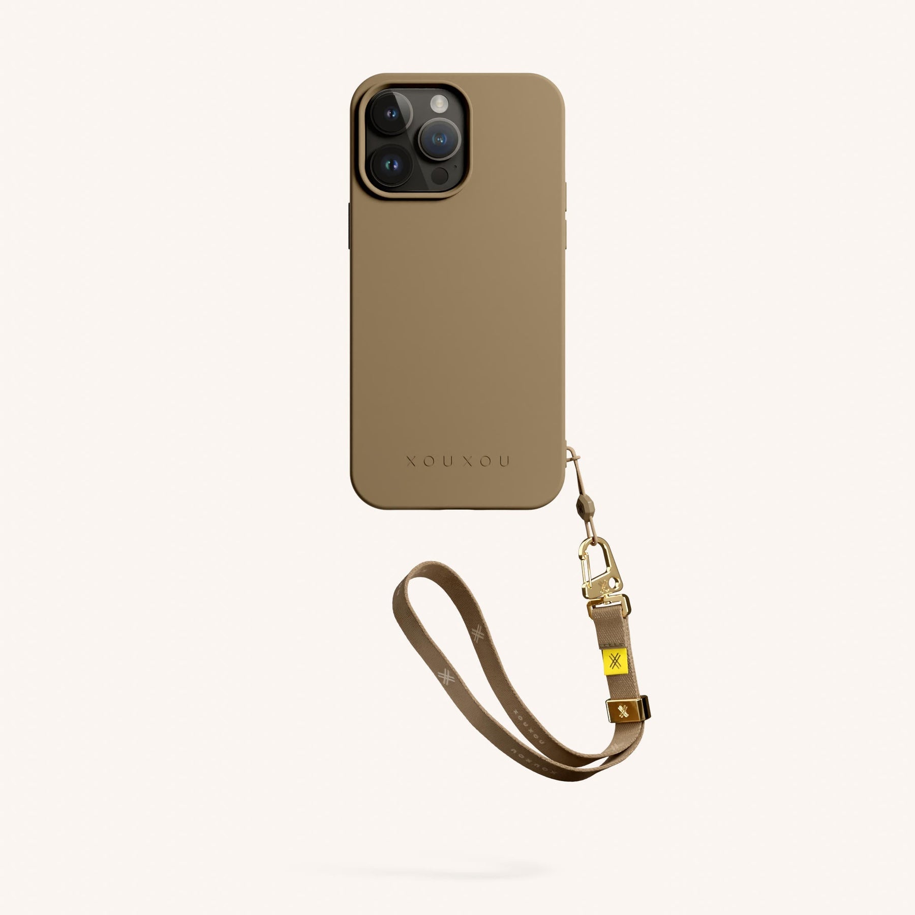 Phone Case with Wrist Strap in Taupe