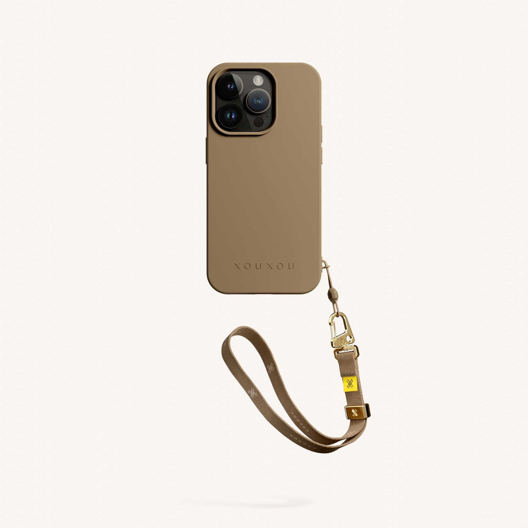 Phone Case with Wrist Strap in Taupe