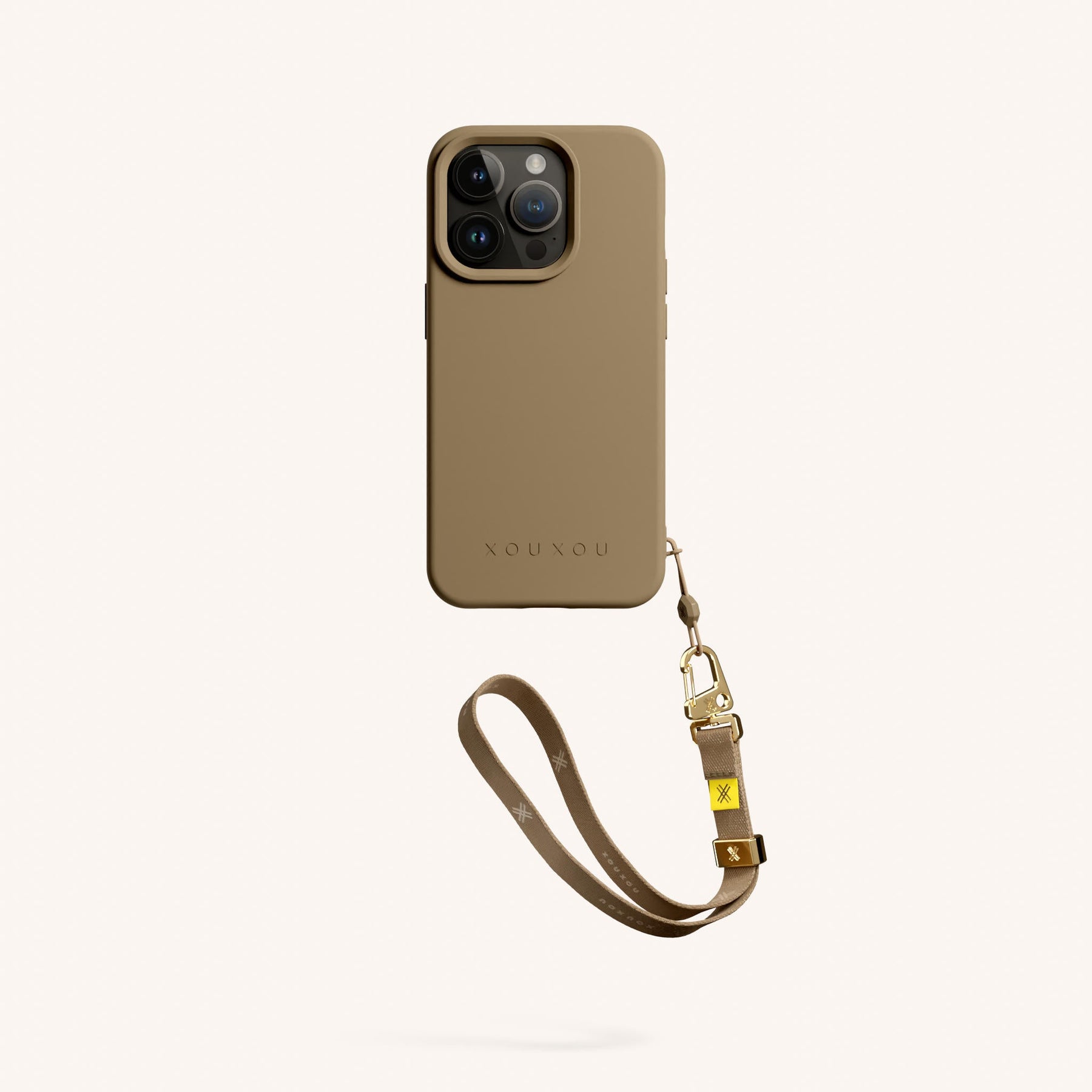 Phone Case with Wrist Strap in Taupe